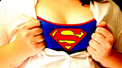 a woman displaying her superwoman costume to deal with post-divorce perils