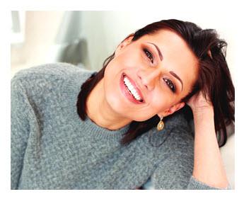 Happy Woman Smiling Gray Sweater.jpg