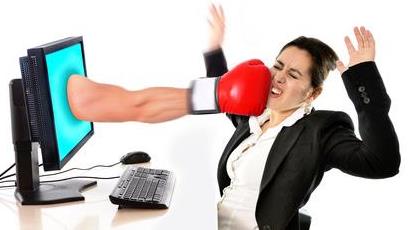 an animated image of a woman being punched
