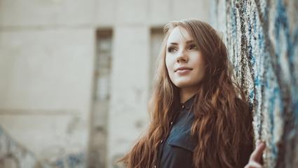 Picture of a girl with long, brown hair