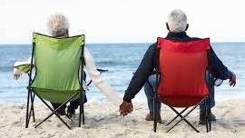 an old couple on a beach