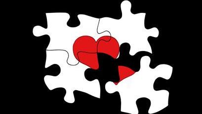 a jigsaw heart puzzle