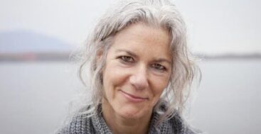 gray haired happy woman