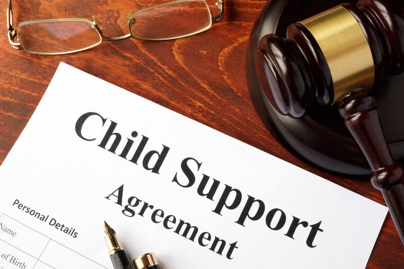 child support agreement on top of a desk
