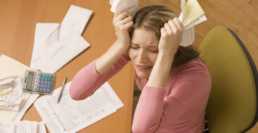 Woman stressed out over finances