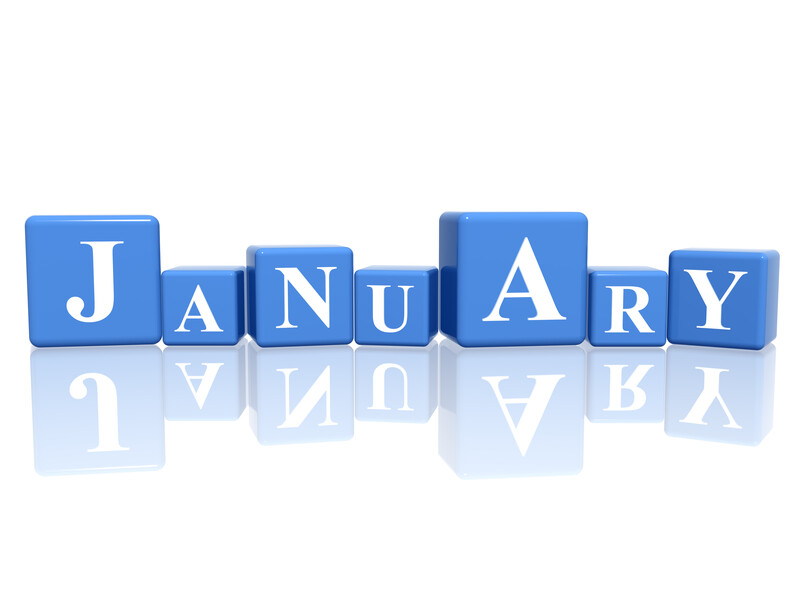 The word January in blocks