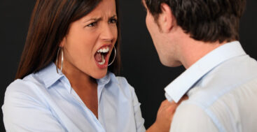 Woman angry with cheating husband