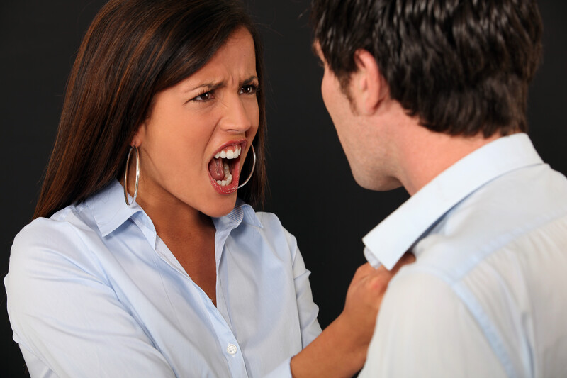 Woman angry with cheating husband